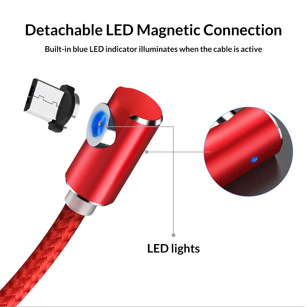 1 м 5 В/2 а Micro USB/IOS разъем светодиодный магнитный кабель для iPhone 6 7 8 X Samsung S7 S6 Xiaomi L Line
