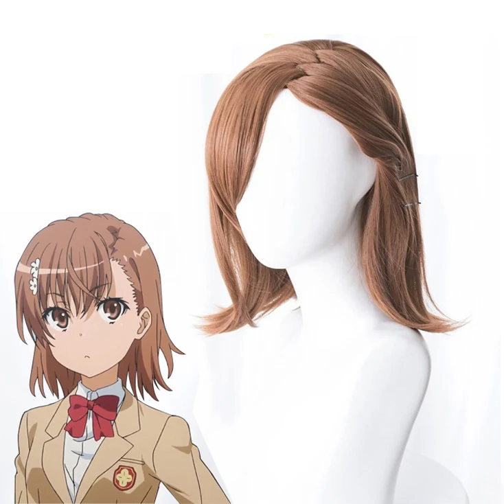 Парик для косплея Mikoto Misaka с определенным волшебным индексом III коричневые