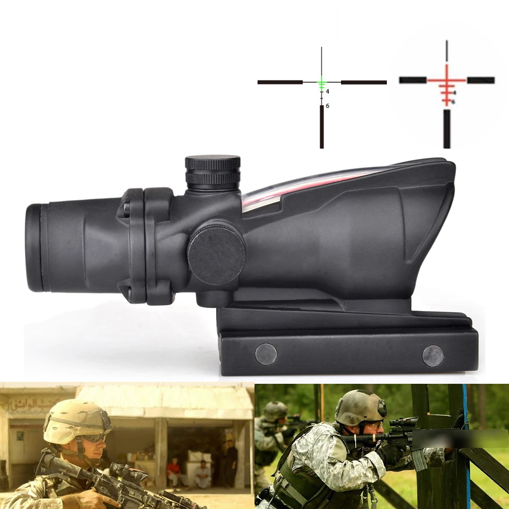 ACOG 4x32 Волокно Источник красной подсветкой Объем Picatinny Тактический Охота