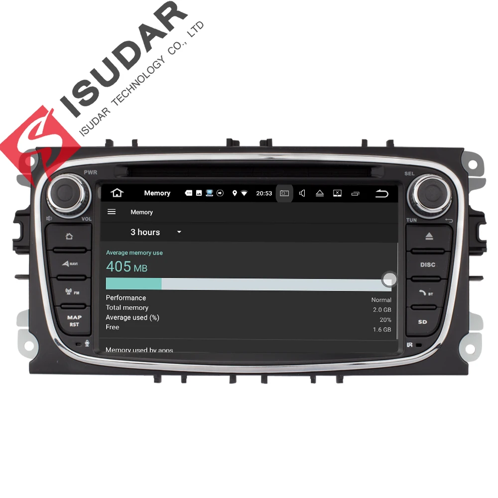 Android 7.1.1 Two Din 7 Inch Car DVD Player For FORD/Focus/S-MAX/Mondeo/C-MAX/Galaxy RAM 2G WIFI GPS Navigation Radio