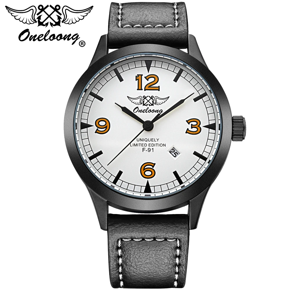 

Oneloong Mens Watches Top Brand Luxury Quartz Watch Men Aviator Watches Calendar Analog Sports Wristwatch Relogio Masculino