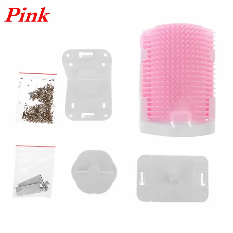 Pink Автоматическое устройство для ухода за кошкой, массажная расческа для удаления шерсти домашних животных, самоуход за кошкой С Кошачьей Мятой, угловая расческа, расческа - Цвет: Pink