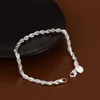 New Silver plated Jewelry for women and men fashion Silver plated Chain Charm Flash twisted rope Bracelet Jewelry Bracelet H207 ► Photo 2/6