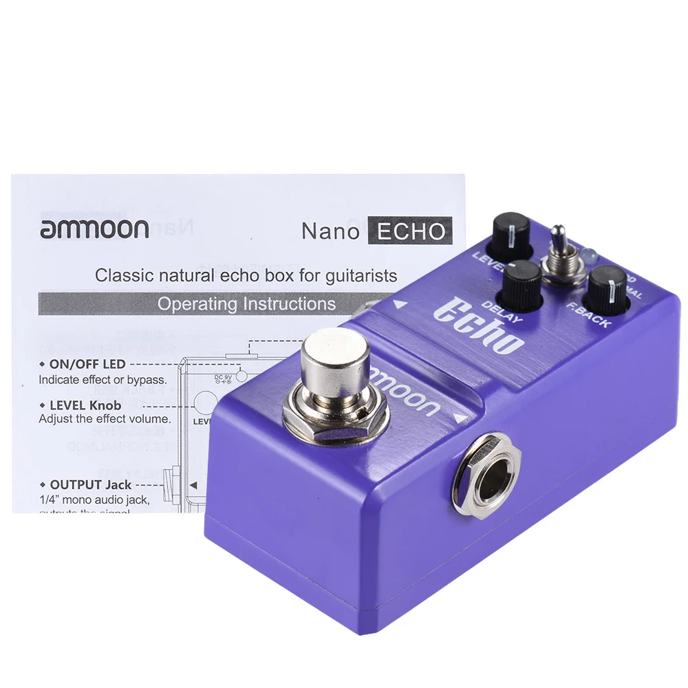 Ammoon AP-16 педаль для гитары Nano серия гитарные педали с эффектом Delay True Bypass корпус из алюминиевого сплава гитарные части и аксессуары