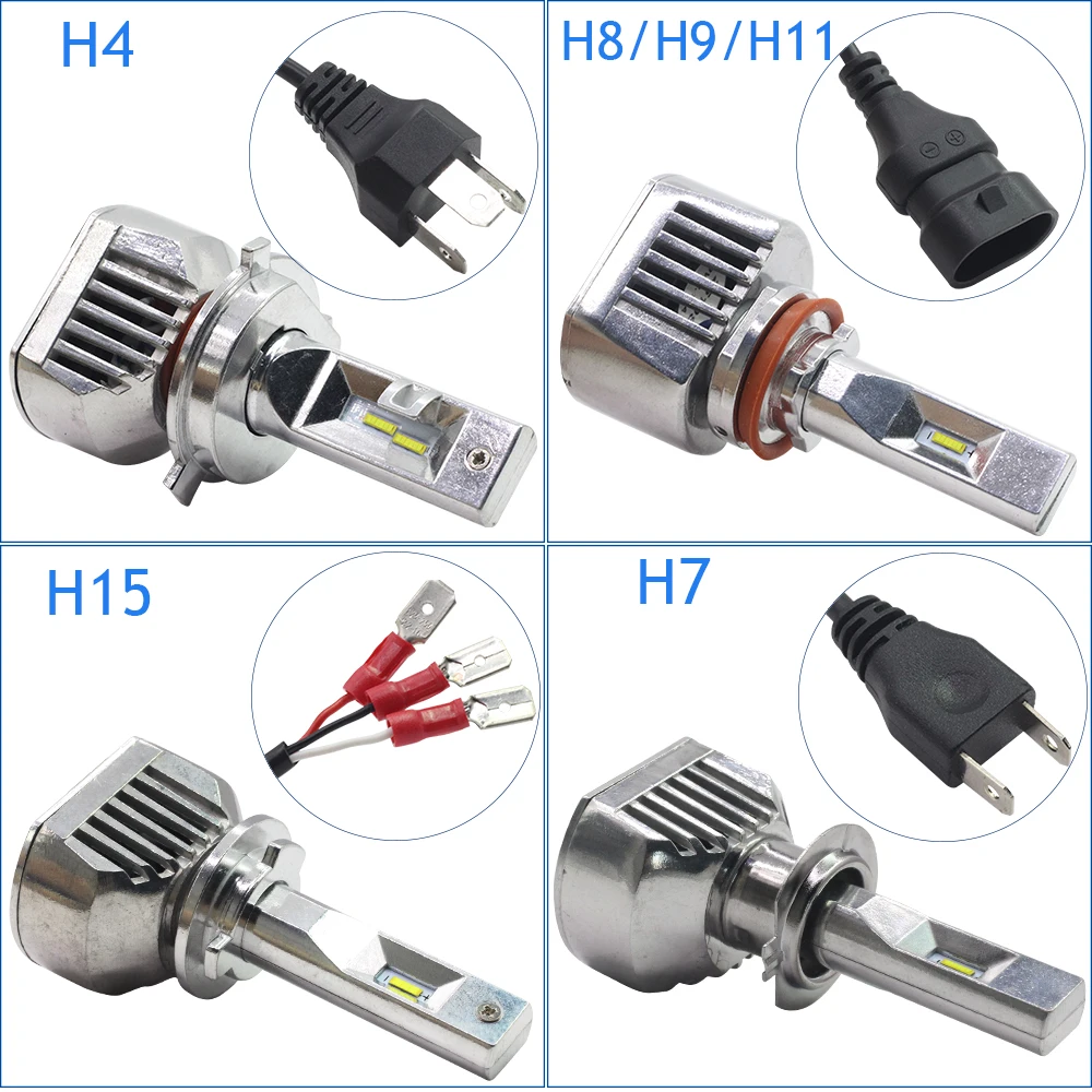 Cawanerl H4 H7 светодиодный головной светильник лампы 100W 12000LM 6000K белый H1 H3 H8 H11 9005 9006 9007 9012 H13 H15 H16 автомобильный светильник противотуманная фара