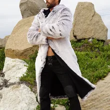 S-5XL серый осенняя и зимняя мужская oversize с капюшоном пальто с искусственным мехом поддельные Меховые пальто с капюшоном мужская thernal теплая одежда верхняя одежда