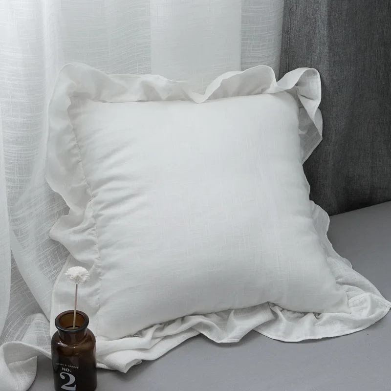 

Ruffles Layer Cushion Cover Home Decorative Princess Throw Pillowcase Cover Bedding Sofa Cushion Cover