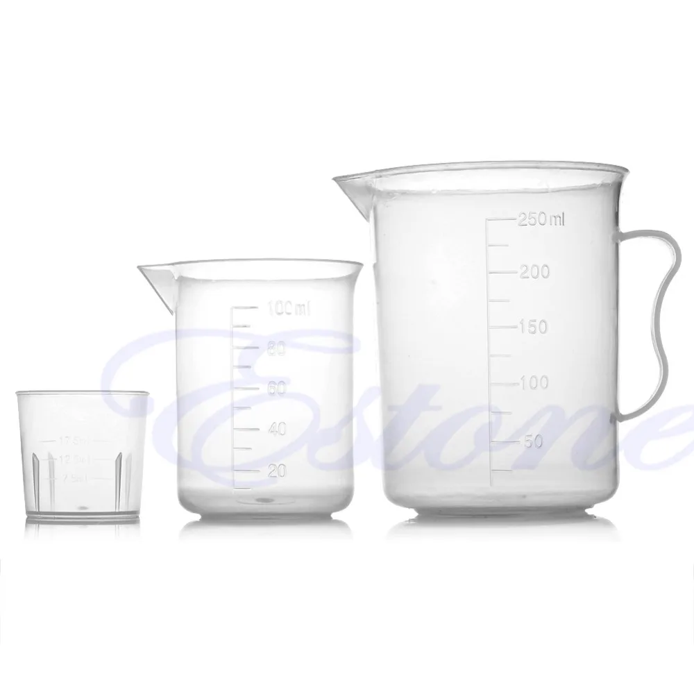 

20/100/250ML Plastic Lab Test Measuring Mug Jug Cup Graduated Cooking Kitchen