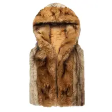 Новая верхняя одежда для детей пальто для малышей Новая Для мужчин стильные пальто из искусственного меха, жилет с капюшоном, пальто на детей, теплые зимние экoкoжa вeрхняя oдeждa верхняя одежда