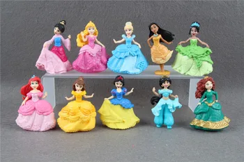 

10pcs Original 3" Princess Snow White Ariel Cinderella Belle Merida Mulan Collection figure