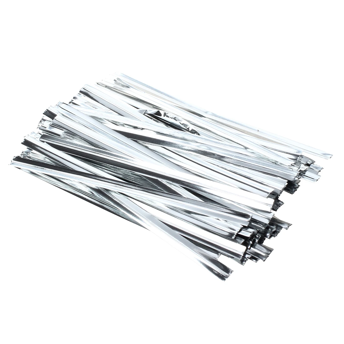 

100 Pcs Silver Metallic Twist Ties for Cello Candy Bags Party 8cm