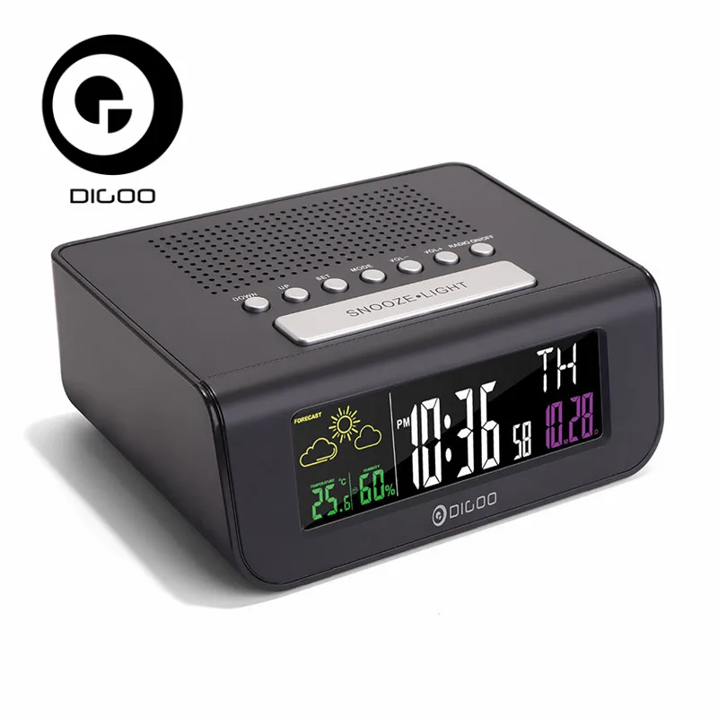 Digoo DG FR100 FR100 Smart Set Wireless Digital Alarm Clock Weather