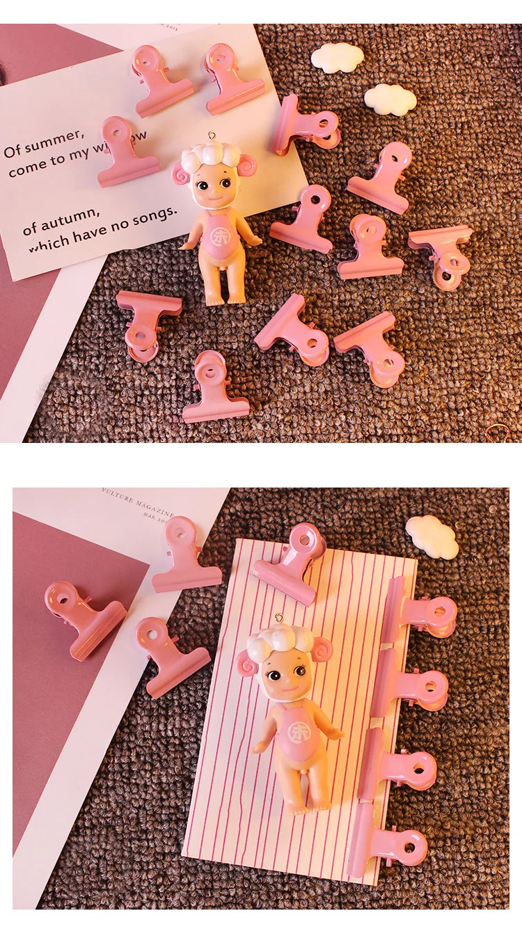 5 шт./партия винтажная каваи розовая металлическая для бумаги держатель открыток памятная фотография зажим школьные офисные канцелярские