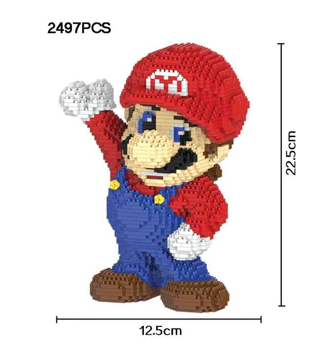 

Funny Micro Diamond Building Block Nintendo Game Image Super Mario Nanoblock 2497pcs Bricks Assemble Toys Model Collection