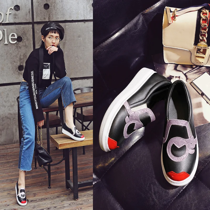 2018 Spring New Ladies High Heel Wedges Peas Shoes Fashion Casual Footwear For Women Online White Black0