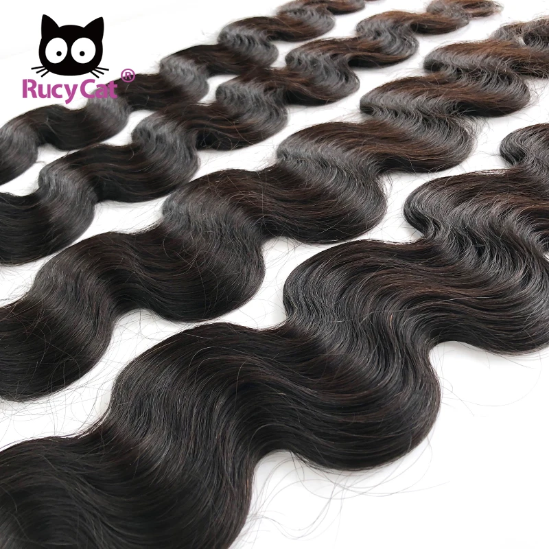 RucyCat 32 34- 40 Inch Brazilian Virgin Hair Body Wave Weave Bundles 100% Human Hair 1/3/4 Bundles Natural Color Hair Extensions