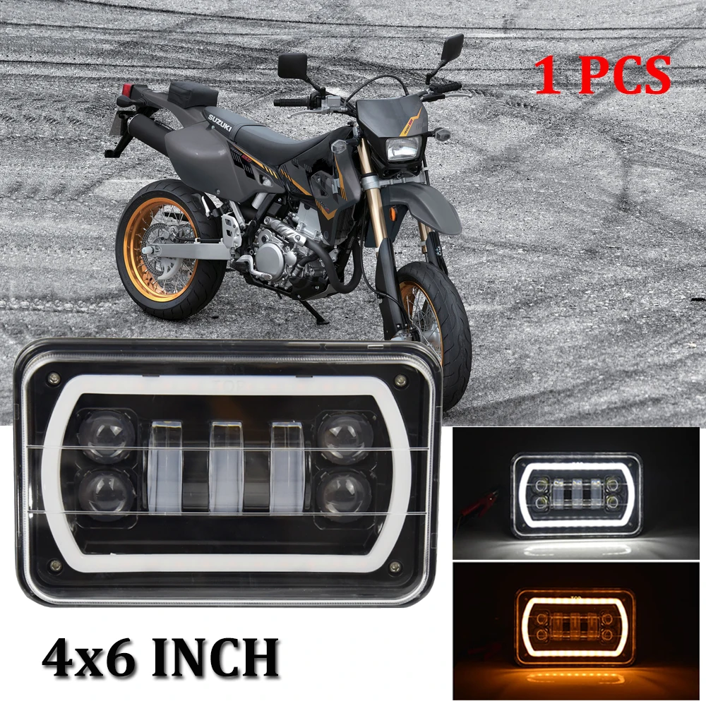 1pcs motocycle Led Headlight Square Light Sealed Replacement For suzuki