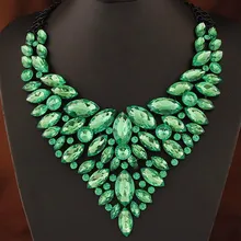 Collier Bijoux Necklace Women Multi layer Chain Necklace Collares Crystal Flower Necklaces & Pendants Maxi Boho Vintage Jewellry