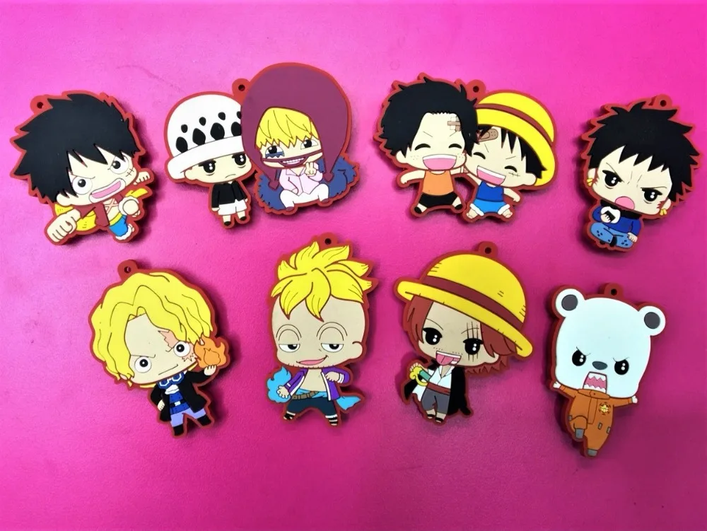 G324 2018 New arrival Original Japanese anime figure One Piece rubber Silicone sweet smell mobile phone charms keychain strap