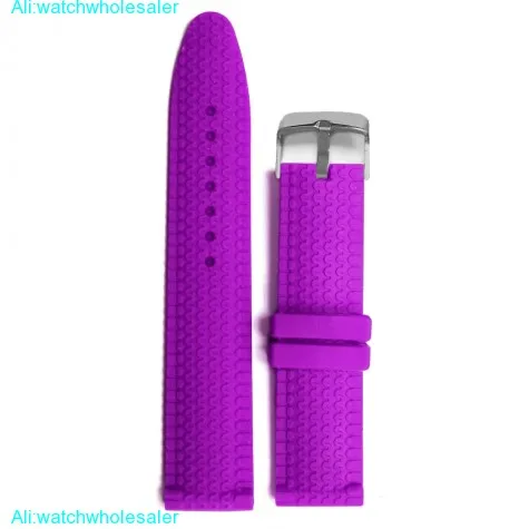 20mm Fancy Purple Silicone Jelly Rubber Ladies Watch Band Straps WB1070I20JB