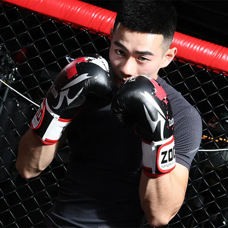 Новинка 2018 мужские и женские перчатки Zooboo для тренировок MMA Muay Thai дышащие