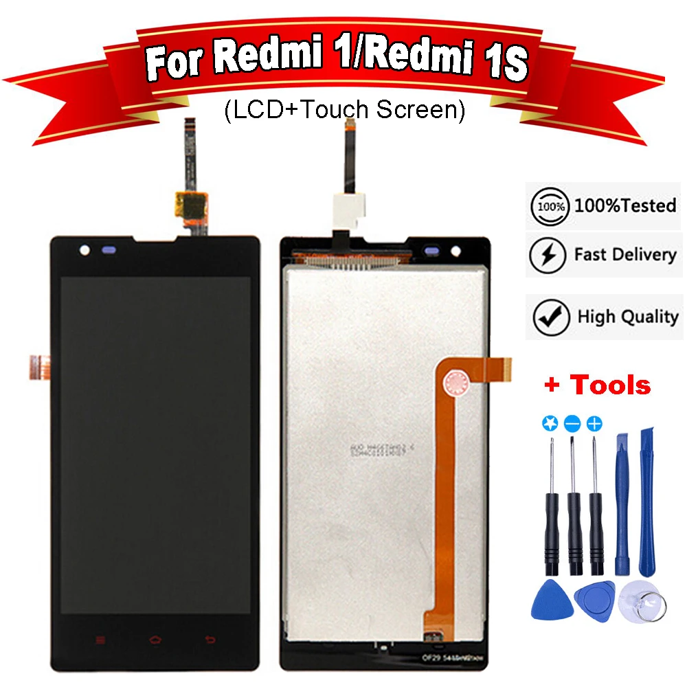 ЖК-дисплей с сенсорным экраном и дигитайзером в сборе для Xiaomi Redmi 1 Hongmi 1S Redmi1 Red Rice