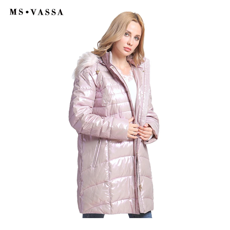 MS VASSA Plus size Women Parkas 2018 New Autumn Winter Coats hood with fake fur big size 5XL 7XL padding female outerwear