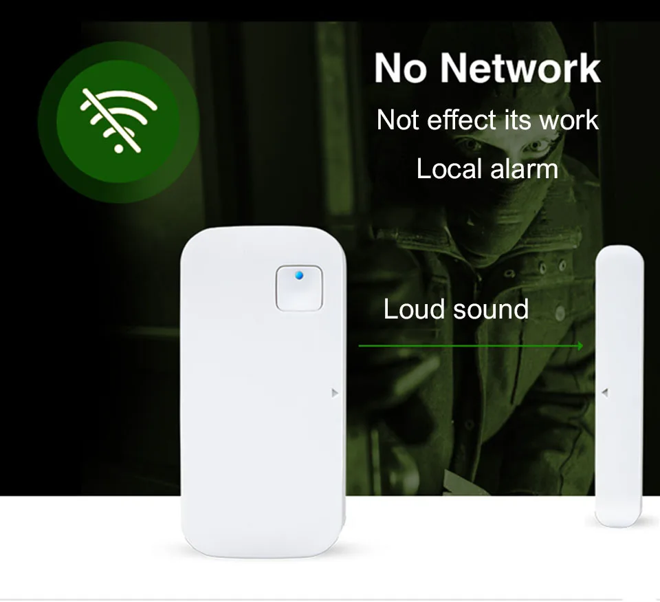 Topvico WiFi датчик для двери приложение управление 110дб дверной охранной сигнализации магнитный переключатель беспроводной, оконный, дверной датчик открытия s Домашняя безопасность
