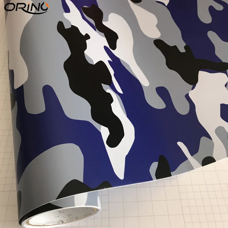Black White Blue Camouflage Vinyl Film-6