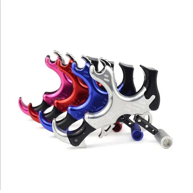  US $78.49 Archery Compound Finger Release Thumb Target Aluminum Alloy Trigger Hunting Accessory