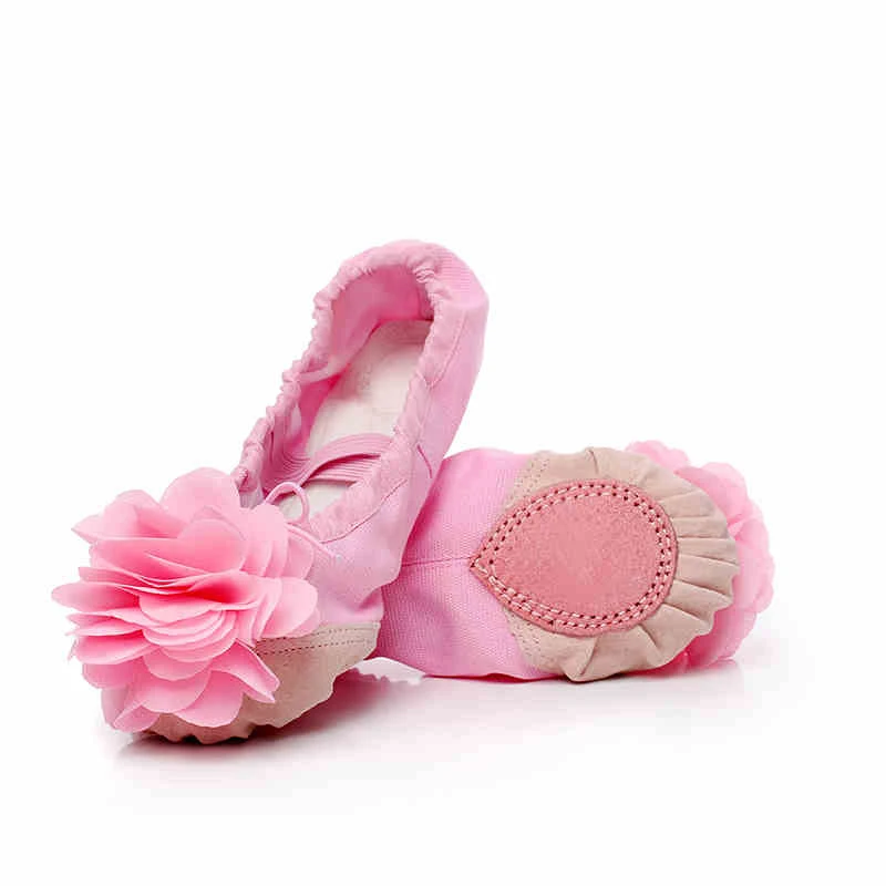 Children Dance Shoes Toddler Ballet Shoes Toe Shoes Soft Split Outsole Ballet Dance Shoes Girl Women Canvas Practice Gym Slipper