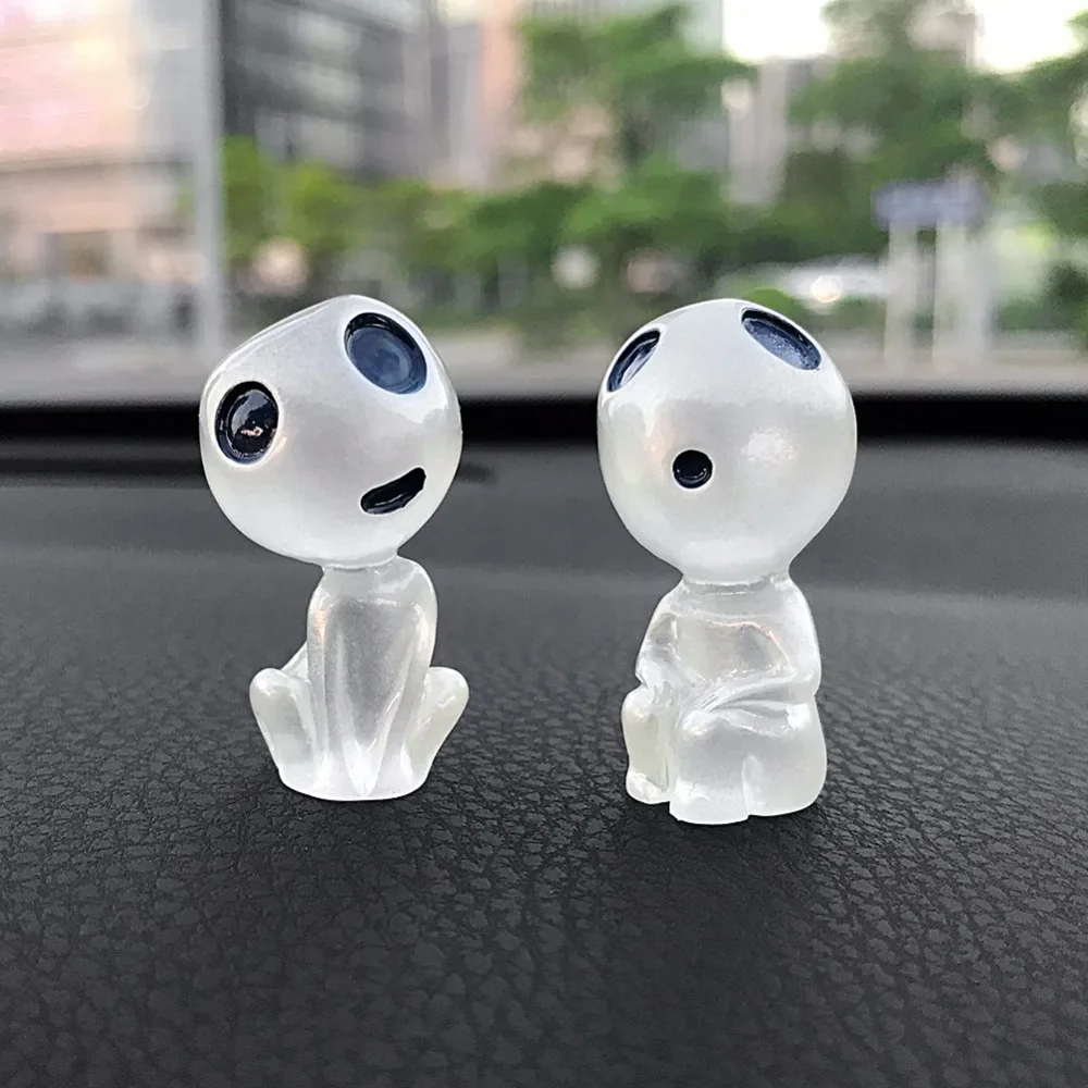 

Car Ornament 2pcs/set Cute Decoration Luminous Tree Elves Doll For Princess Mononoke Auto Interior Dashboard Forest Spirit Toy