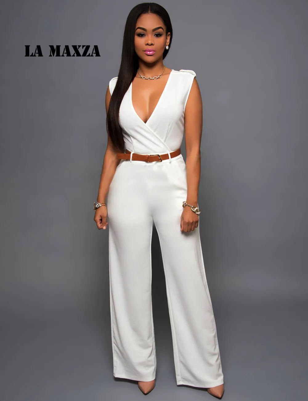 

Elegant Rompers Womens Jumpsuit Sleeveless Solid Playsuit Women
