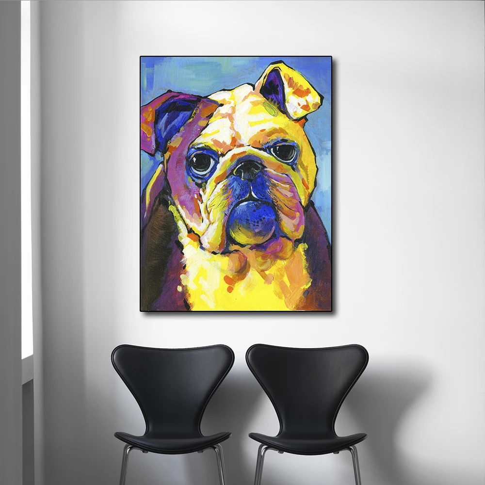 

DDWW Posters and Prints Wall on Canvas Art Cute Dog Canvas Painting Posters for Living Room or Bedroom Home Decor No Frame