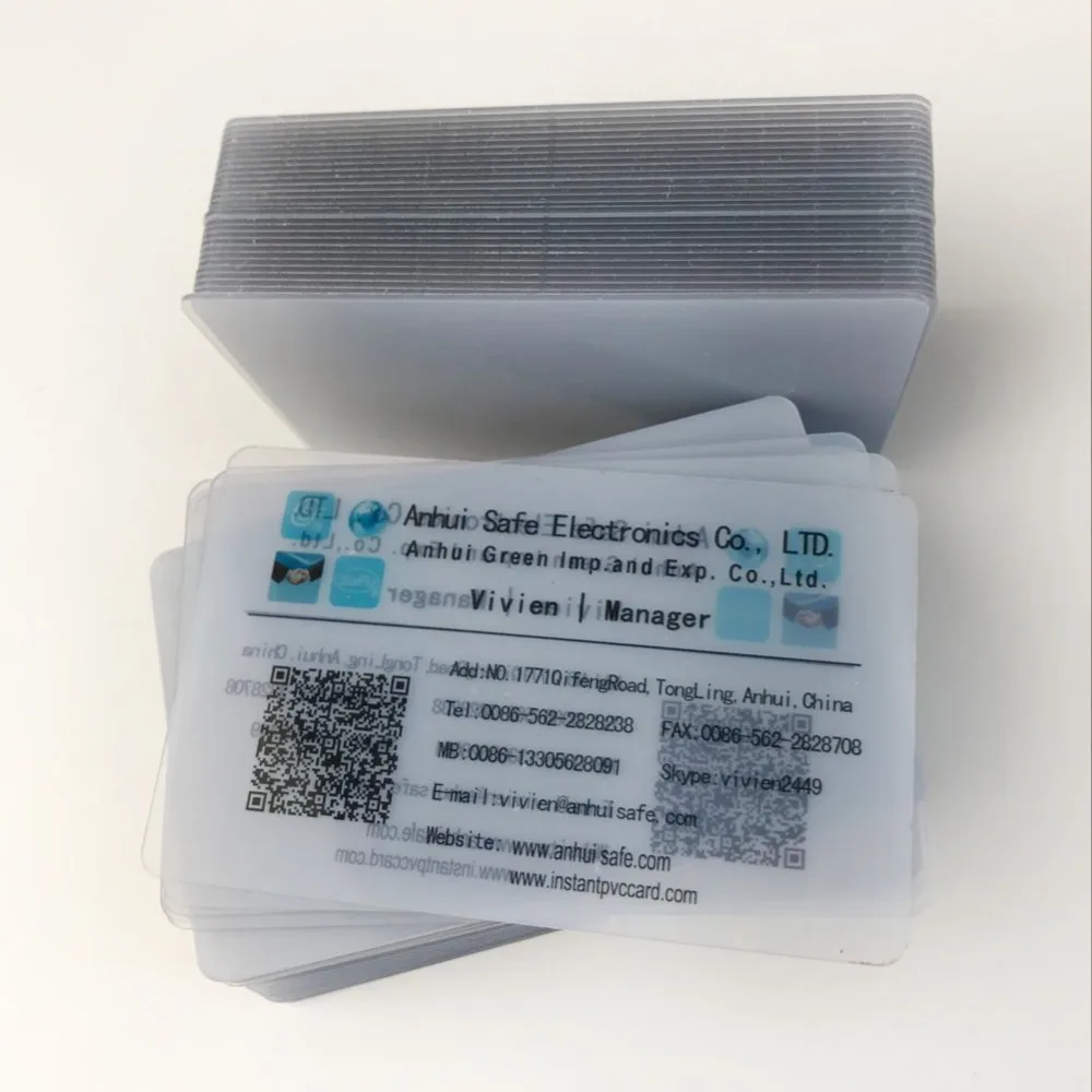 100pcs Printable Inkjet Transparent Blank PVC Card Membership ID Card with CR80 Size 86*54mm for Epson or Canon Inkjet Printers