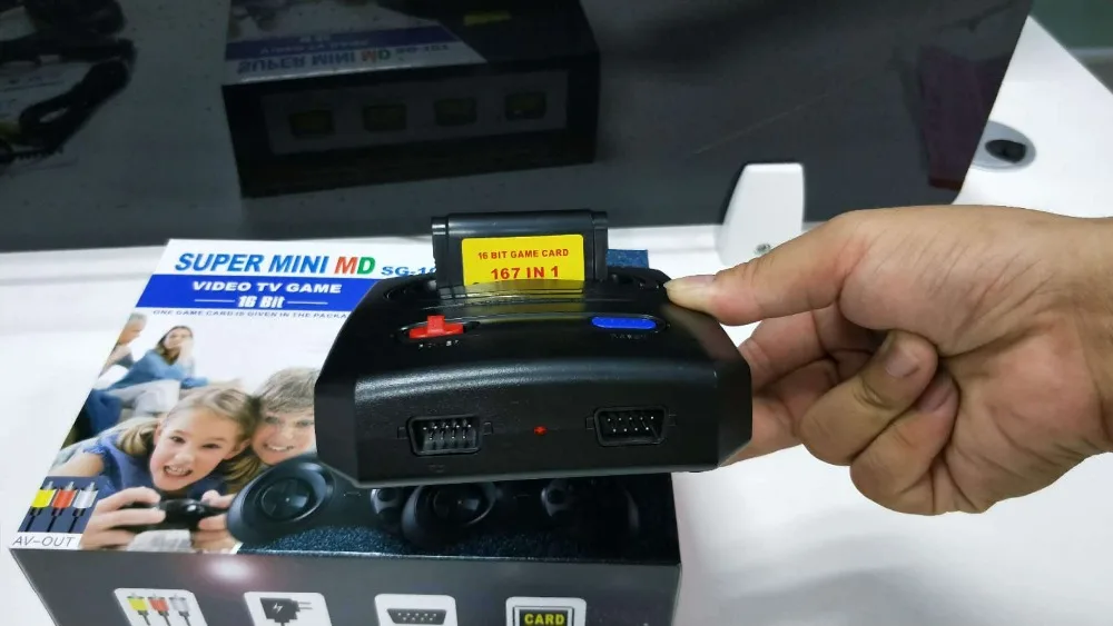 Супер мини 16 бит MD16 SG 107 AV out Семейные игры ТВ Видео игровая консоль бесплатно 167 sega