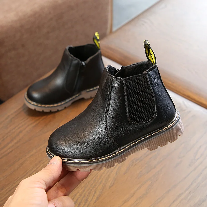 Children Shoes Fashion Kids Boots 2019 Autumn Winter Soft Leather Riding Boots Warm Fur Boys Ankle Boots Baby Girls Casual Shoes