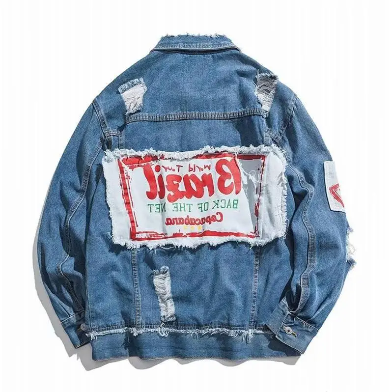 Jackets Men 2018 Boyfriend Denim Jacket Women Basic Coat Oversized Hip Hop Jeans Jacket Lapel Single Breasted Casual Fall Jacket