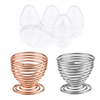 

7 Pack Cosmetics Sponge Blender Dryer Rack Makeup Sponge Storage Holder Display Stand with Egg Shaped Container Case Box