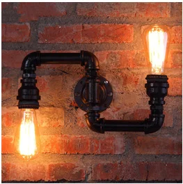 Indústria do Vintage do Punk de Vapor Lâmpada de Parede Loft Restaurante Clube Varanda Corredor Café Luz Arandela Tubulação Água Edison E27 Sutiã Bar 9 China wall lamp Suppliers
