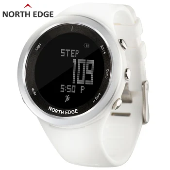 

Women sport watch white smart watches for woman outdoor running sports Altimeter Barometer Compass hiking hours NORTH EDGE
