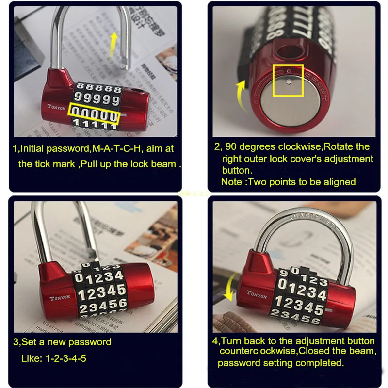 5 букв Код комбинации чемодан Пароль Замок велосипедный замок