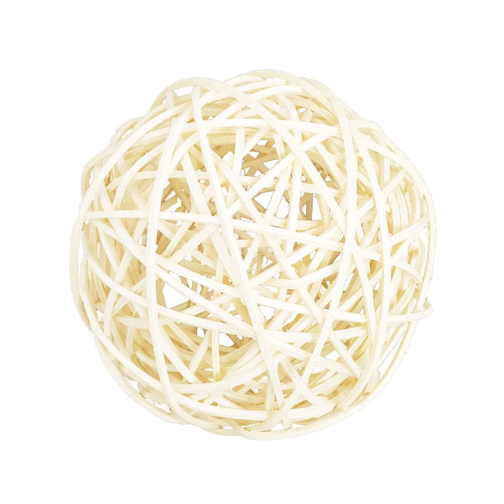 100mm White Large Wicker Rattan Balls - Decorative Balls for Bowls, Vase Filler, Coffee Table Decor, Wedding Party Decoration