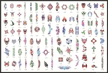 Golden Phoenix Book 8 Temporary Airbrush Tattoo Stencils For Body Art Paint Makeup Cosmetics 100 Designs Free Shipping