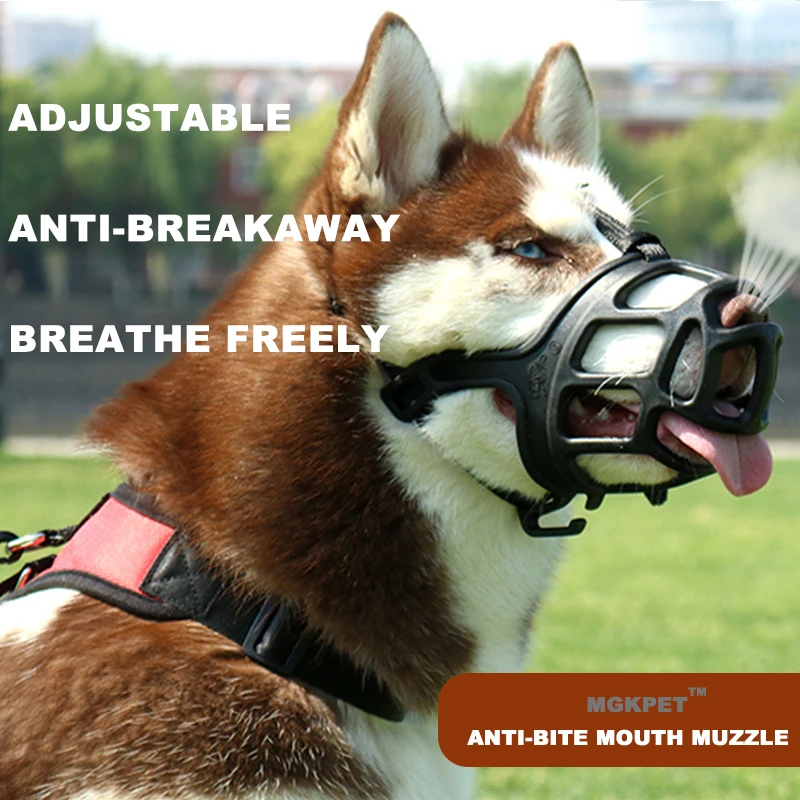 

2019 New Adjustable Pet Dog Muzzle 1Pcs 6 Sizes Plastic Strong Dogs Muzzle Basket Design Anti-biting Dog Mouth Mask For Dogs