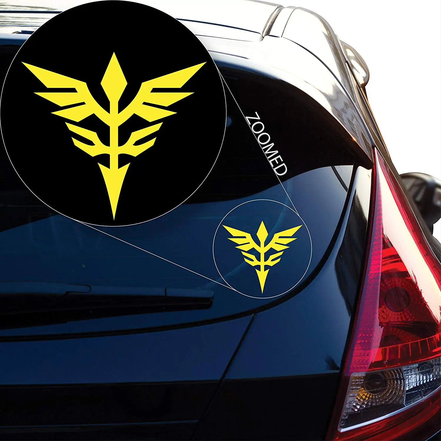 

Neo Zeon Gundam Decal Sticker for Car Window, Laptop and More. # 814 (4" x 4.3", Yellow)