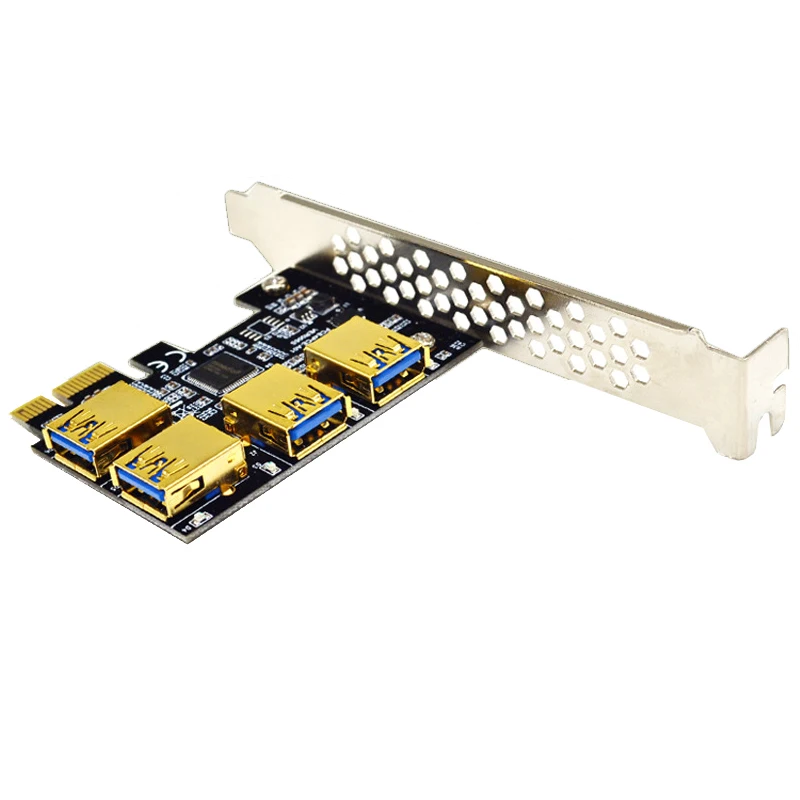 USB 3.0 PCI E экспресс карта Riser от 1x до 16x адаптер Райзера PCIE 1 4 слотов PCIe усилитель