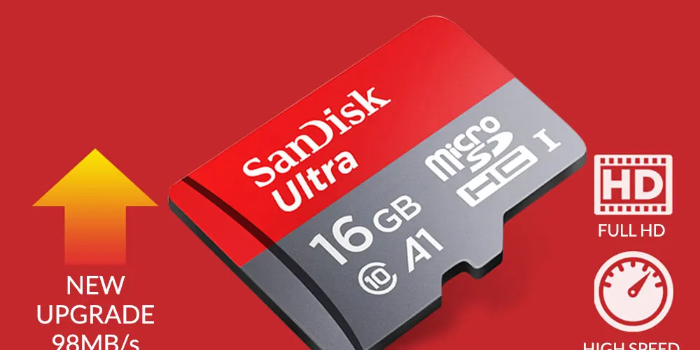 Двойной Флеш-накопитель SanDisk Ultra карты памяти UHS-I U1 Trans Flash 98 МБ/с. C10 микро-sd-карта на 16 ГБ-microSDHC полный карта HD TF для смартфонов и планшетов