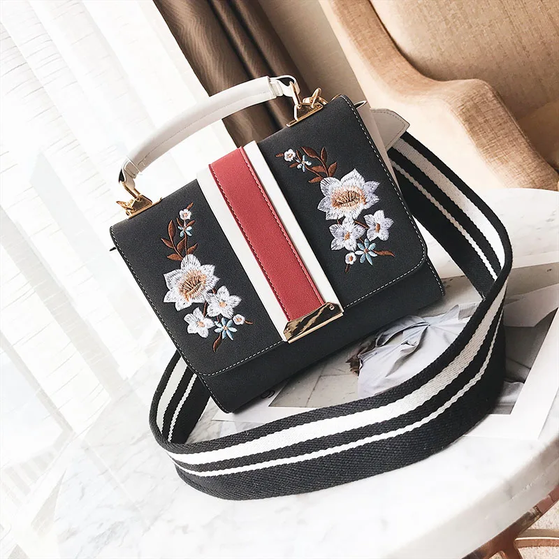 

Floral Embroidered Bag Women Leather Handbags Women Shoulder Messenger Best Sale- Popular