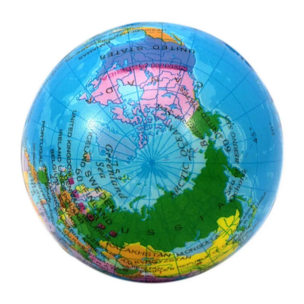 1pc foam rubber ball toy world map foam earth globe hand wrist exercise stress relief squeeze soft foam ball toy in toy balls from toys hobbies on